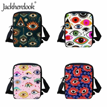 Jackherelook Fashion Eyes Иллюстрация узора, Детские сумки через плечо, трендовые сумки-мессенджеры для мальчиков и девочек, сумки для отдыха и путешествий