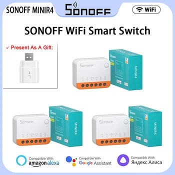 10ШТ Sonoff MINIR4 WiFi Smart Switch 10A Mini Extreme 2-Полосное Управление Реле Умного Дома R5 S-MATE Voice Alexa Alice Google Home