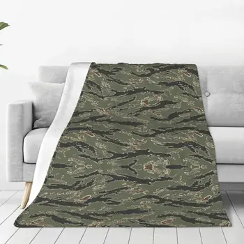 Камуфляжные фланелевые одеяла в полоску тигра, Армейский военный камуфляж, новинка, одеяло для дома 150*125 см