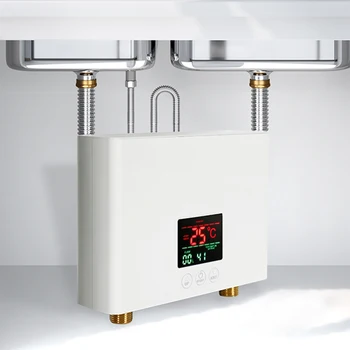 Мгновенный Водонагреватель мощностью 5500 Вт Для ванной Кухни Настенный Электрический Водонагреватель ЖК-дисплей температуры с дистанционным управлением