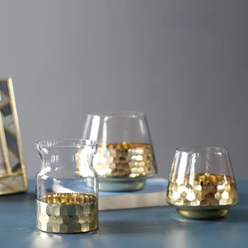 Современная минималистичная и роскошная масляная лампа из золотого сотового стекла, украшение стола, вазы, Украшение дома, креативное мягкое украшение