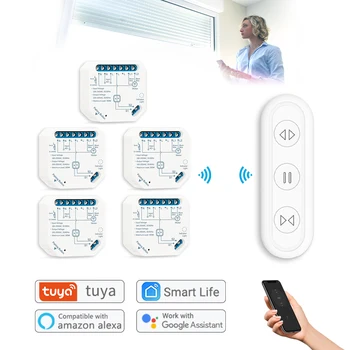 Tuya Smart Life WiFi переключатель занавесок для моторизованного тента работает с Google Assistant и голосовым управлением Echo Alexa DIY